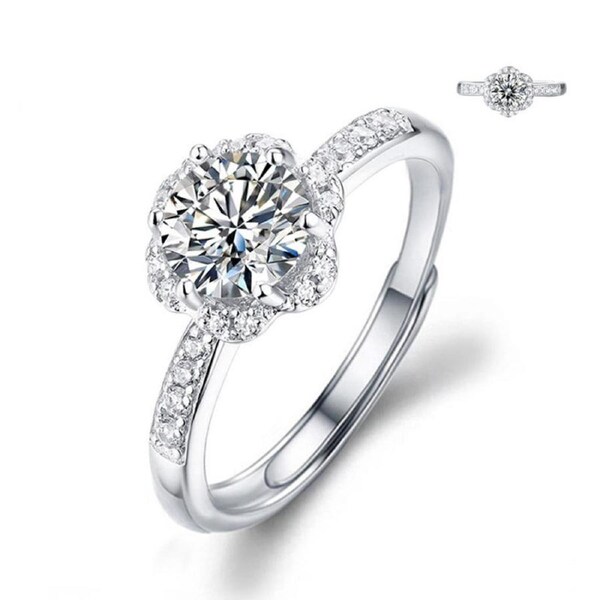 Catzon Moissanite Engagement Ring for Women Adjustable Fashion Jewelry-27