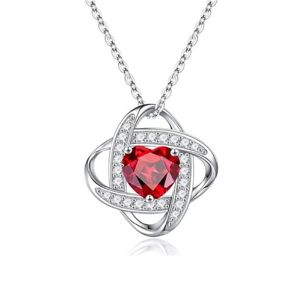 Catzon Birthstone Necklace 925 Sterling Silver Birthday Gifts for Women-A-Jan