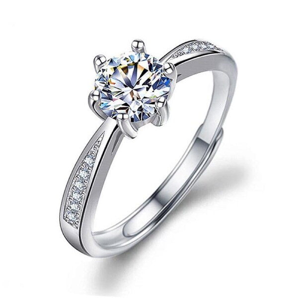 Catzon Moissanite Engagement Ring for Women Adjustable Fashion Jewelry-14