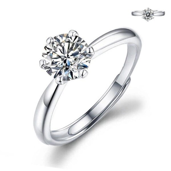 Catzon Moissanite Engagement Ring for Women Adjustable Fashion Jewelry-1