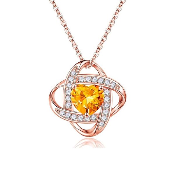 Catzon Birthstone Necklace 925 Sterling Silver Birthday Gifts for Women-B-Nov