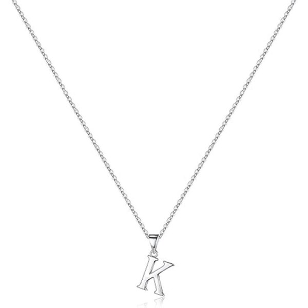 Catzon S925 Sterling Silver Initial Necklaces Dainty Hypoallergenic Pendant-K