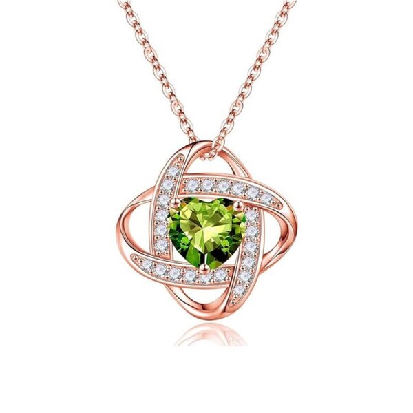 Catzon Birthstone Necklace 925 Sterling Silver Birthday Gifts for Women-B-Aug