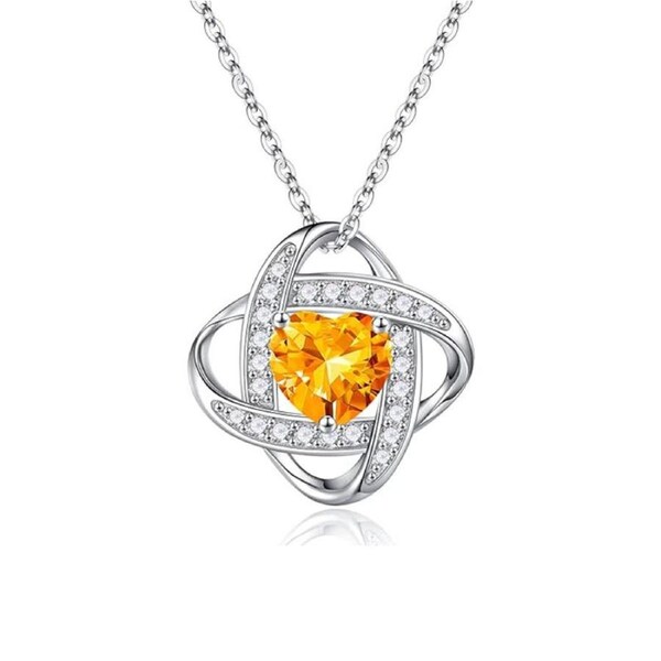 Catzon Birthstone Necklace 925 Sterling Silver Birthday Gifts for Women-A-Nov