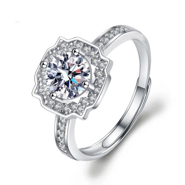 Catzon Moissanite Engagement Ring for Women Adjustable Fashion Jewelry-40