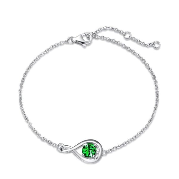 Catzon Infinity Birthstone Bracelet 925 Sterling Silver for Women Fine Jewelry-May