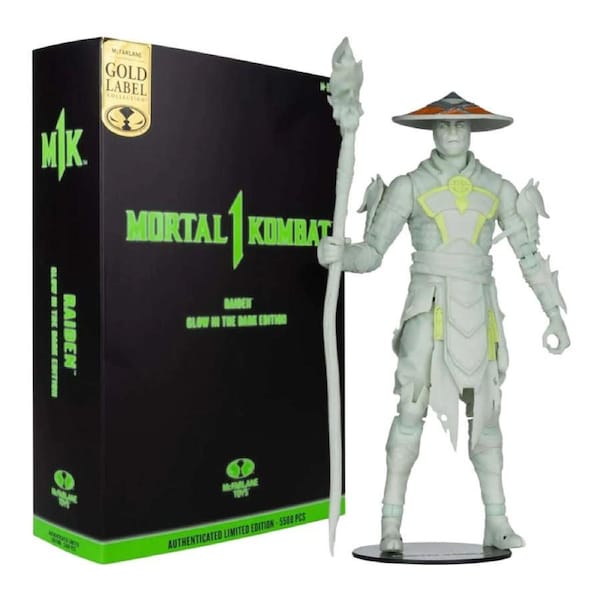 Mortal Kombat Raiden Glow in the Dark Edition Gold Label 7 inch Action Figure