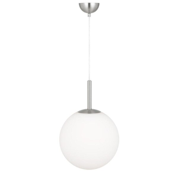 Bally Modern Pendant Hanging Lamp Light Glass Metal Opal Matt Nickel