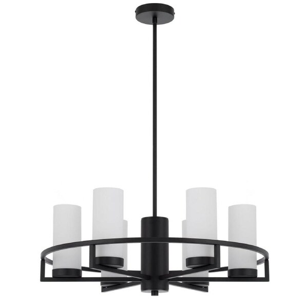 Eamon Modern Pendant Hanging Lamp Light Metal Glass Black Opal Matt