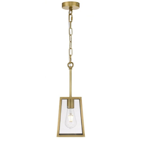 Cantena Vintage Pendant Hanging Lamp Light Glass Solid Brass Antique Brass Clear