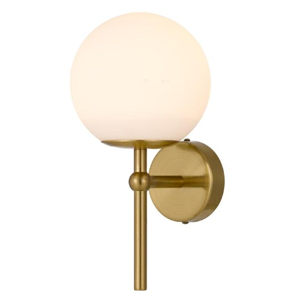 Eterna Contemporary Wall Lamp Light Glass Metal Opal Matt Antique Gold