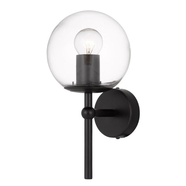 Eterna Contemporary Wall Lamp Light Glass Metal Clear Black