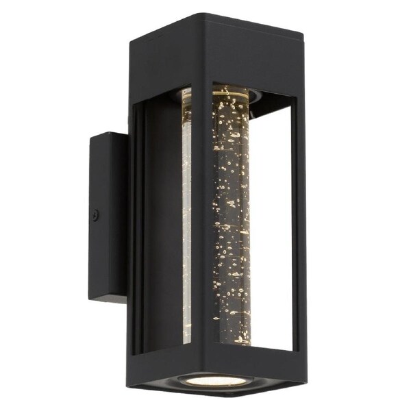 Hollis Modern Wall Lamp Light Aluminium Glass Black Sand
