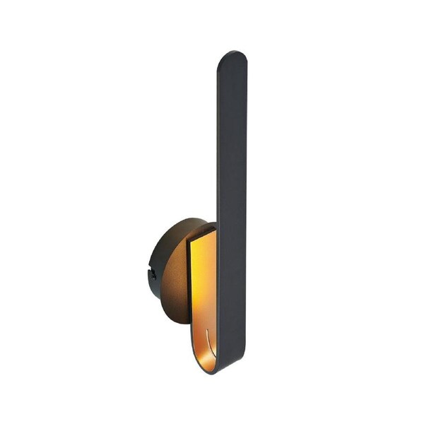 Atala Contemporary Wall Lamp Light Metal Aluminium Black Gold Sand