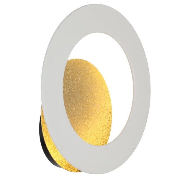 Pelzer Contemporary Wall Lamp Light Metal Aluminium White Gold Sand Crackle