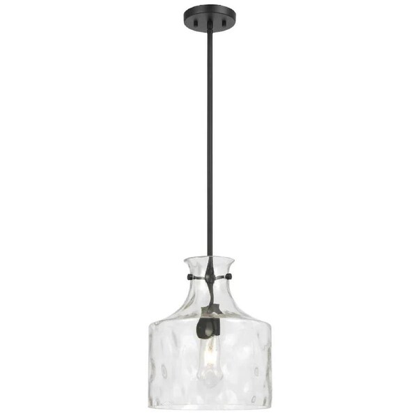 Perron Modern Pendant Hanging Lamp Light Metal Glass Black Matte