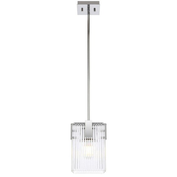 Pelion Modern Pendant Hanging Lamp Light Metal Glass Chrome Clear Polished Chrome