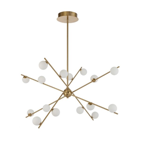 Captiva Contemporary Pendant Hanging Lamp Light Metal Glass Antique Gold Opal Matt Matte