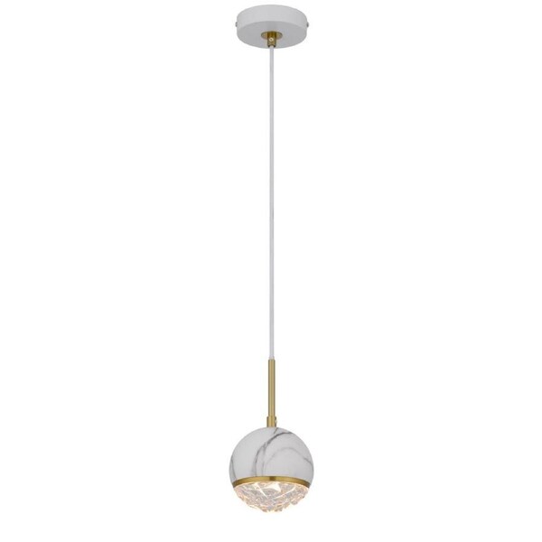 Oneta Modern Pendant Hanging Lamp Light Metal Acrylic White Marble Antique Gold Clear