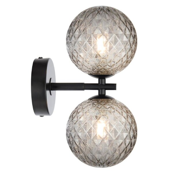 Felton Modern Wall Lamp Light Glass Metal Black Smoke Matte