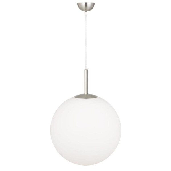 Bally Modern Pendant Hanging Lamp Light Glass Metal Opal Matt Nickel