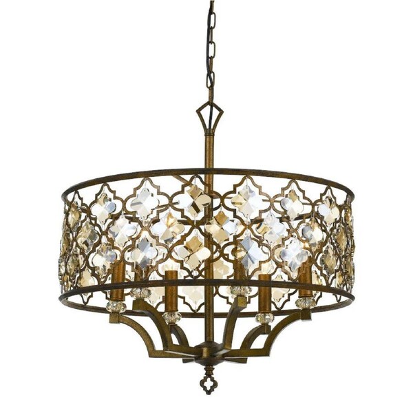 Mimosa Modern Pendant Hanging Lamp Light Metal Crystal Mocha Clear