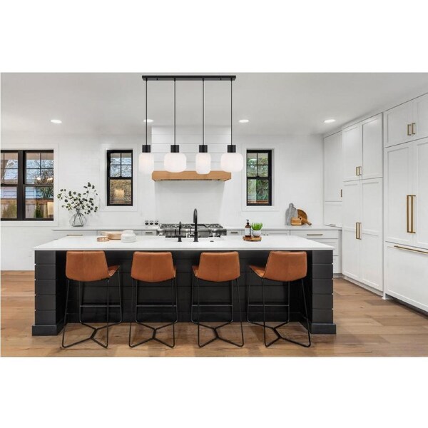 Nori Modern Pendant Hanging Lamp Light Glass Metal Opal Matt Black