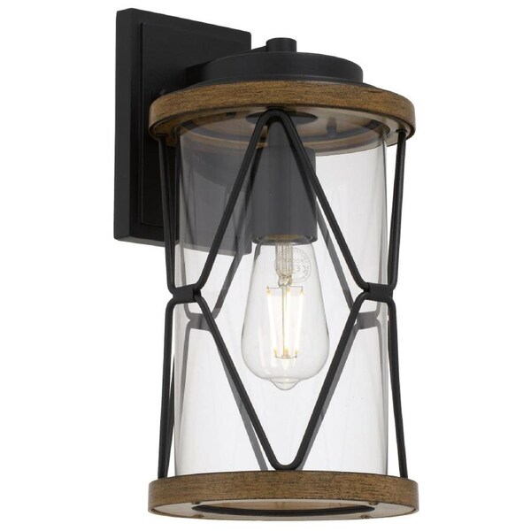 Capstan Modern Wall Lamp Light Aluminium Black Wood Sand