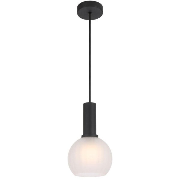 Aosta Contemporary Pendant Hanging Lamp Light Metal Glass Black Frost Matte Frosted