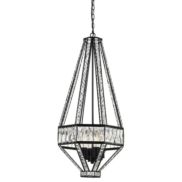 Zofio Modern Pendant Hanging Lamp Light Metal Crystal Clear Oil Bronze