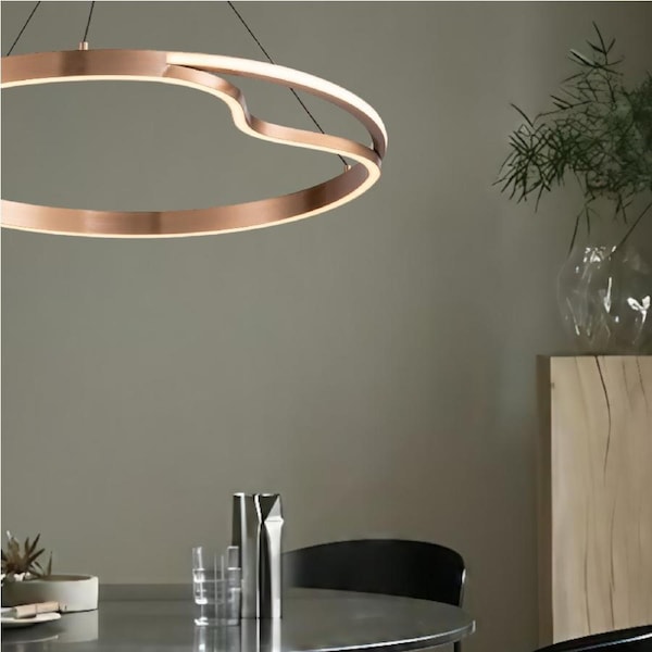Ostrom Modern Pendant Hanging Lamp Light Aluminium Pvc Coffee Gold Satin