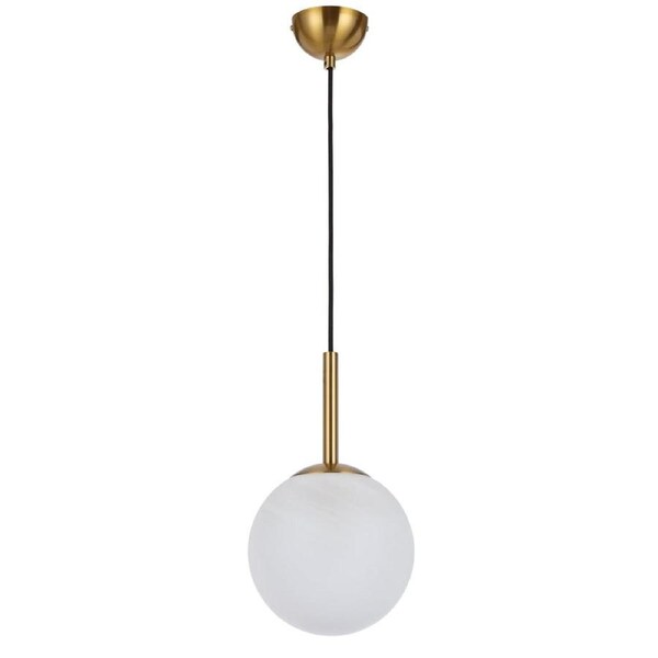Bally Modern Pendant Hanging Lamp Light Glass Metal Antique Gold Alabastro