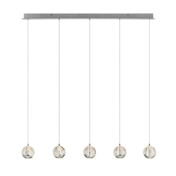 Segovia Modern Pendant Hanging Lamp Light Glass Stainless Steel Zinc Alloy Metal Chrome Clear Gloss