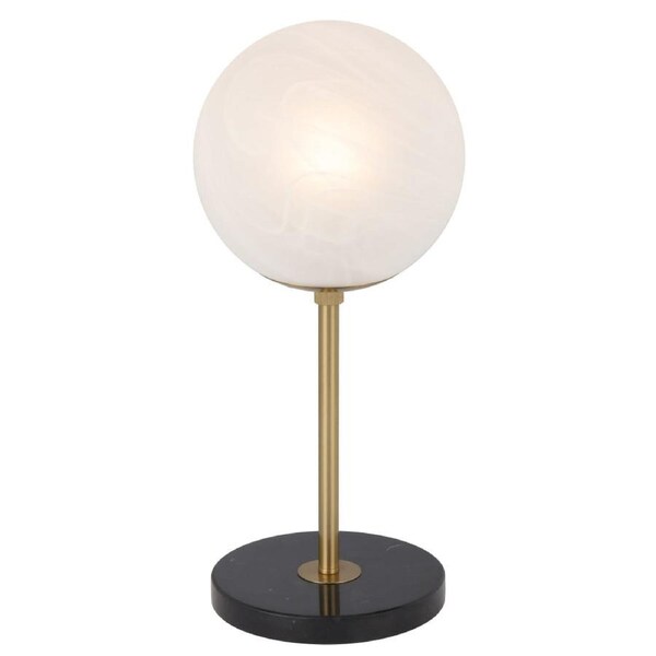 Oliana Contemporary Table Desk Lamp Light Metal Marble Glass Antique Gold Black Marble Alabastro