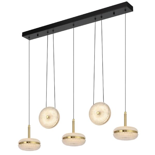 Govan Modern Pendant Hanging Lamp Light Metal Glass Antique Gold Satin