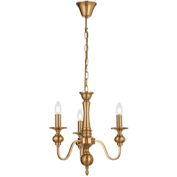 Siedel Vintage Pendant Hanging Lamp 3-Light Metal Copper Polished