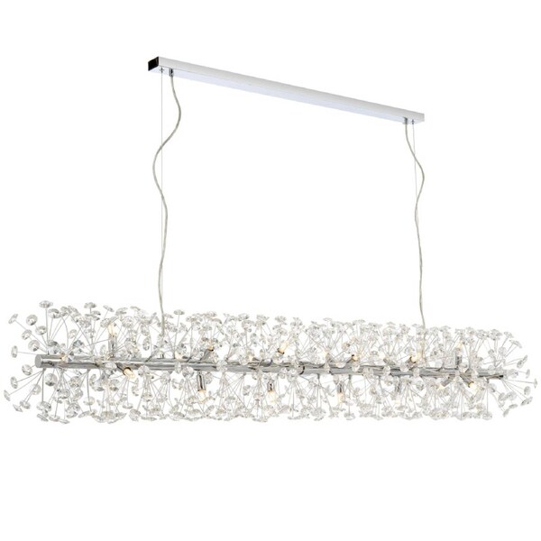Lerida Modern Pendant Hanging Lamp Light Metal Crystal Chrome Clear Gloss
