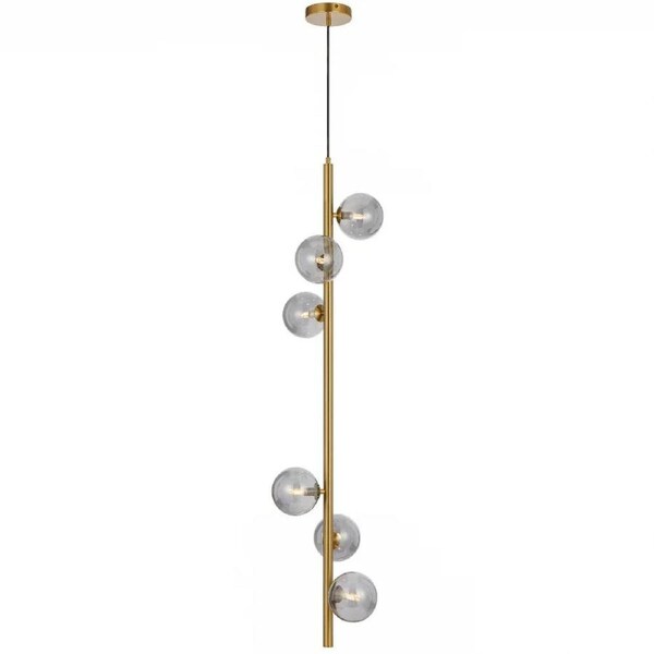 Elson Modern Pendant Hanging Lamp Light Metal Glass Antique Gold Smoke Polished