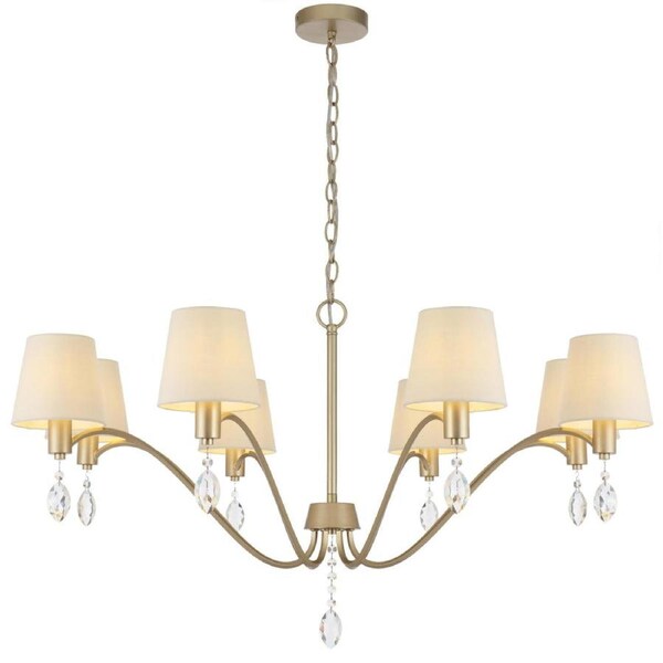 Malvern Vintage Pendant Hanging Lamp Light Metal Crystal Fabric Antique Silver Satin