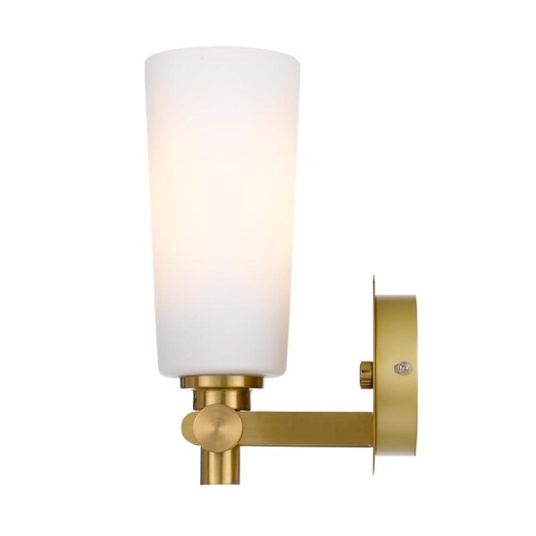 Delmar Modern Wall Lamp Light Metal Glass Opal Matt Antique Gold