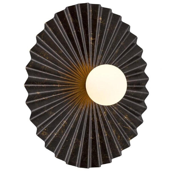 Kinso Industrial Wall Lamp Light Metal Glass Antique Copper Opal Matt Textured