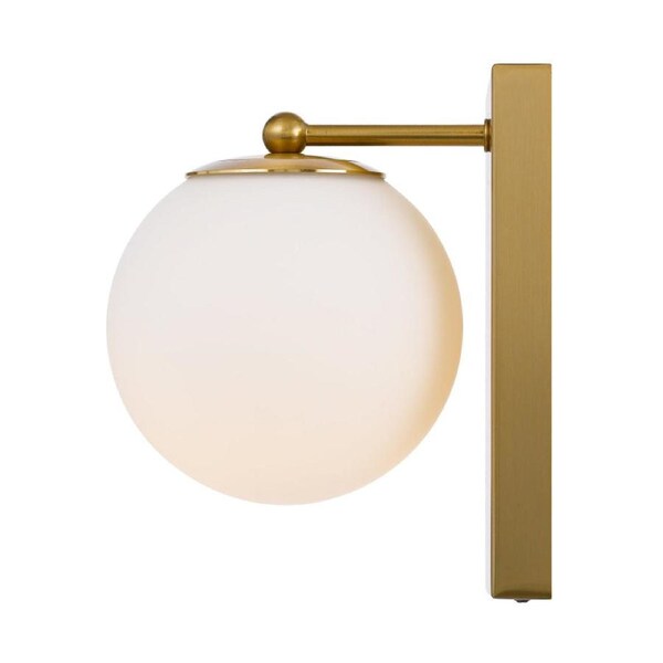 Marsten Modern Wall Lamp Light Metal Glass Antique Gold Opal Matt