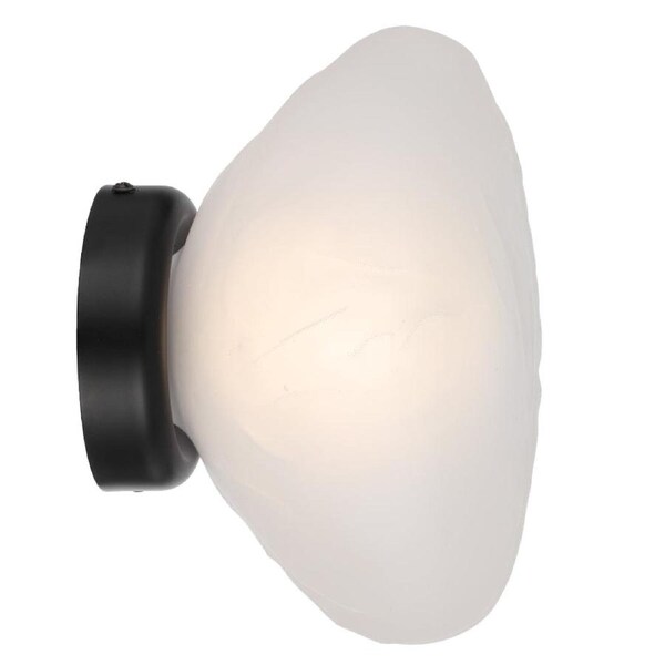 Zecca Contemporary Wall Lamp Light Metal Glass Frost Black Frosted