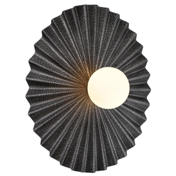 Kinso Industrial Wall Lamp Light Metal Glass Antique Silver Opal Matt Textured