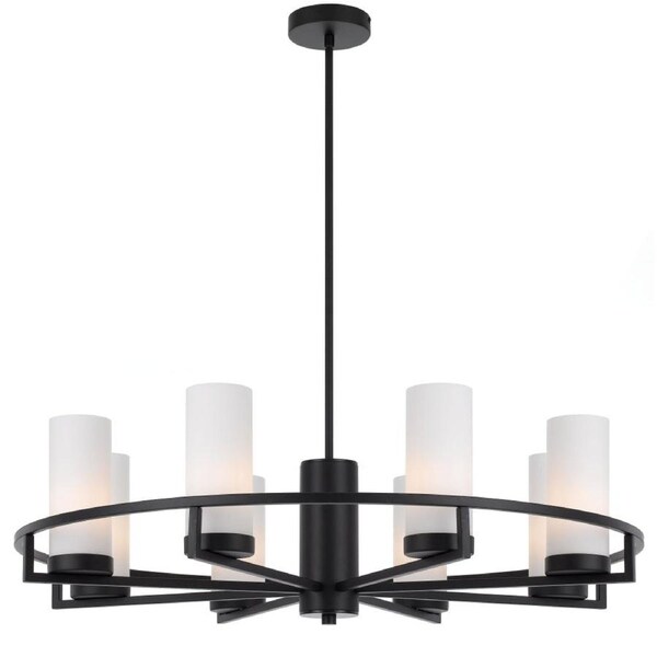 Eamon Modern Pendant Hanging Lamp Light Metal Glass Black Opal Matt