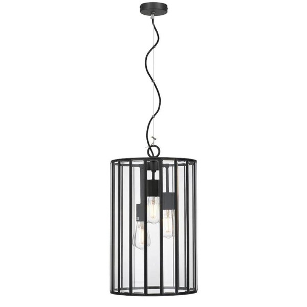 Pratt Modern Pendant Hanging Lamp Light Glass Solid Brass Clear Black