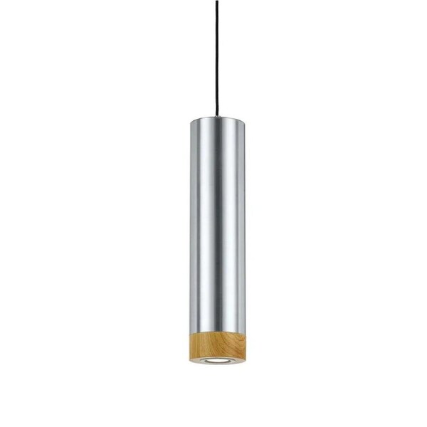Dakota Contemporary Pendant Hanging Lamp Light Aluminium Silver Oak