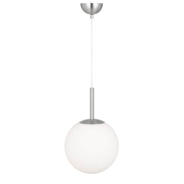 Bally Modern Pendant Hanging Lamp Light Glass Metal Opal Matt Nickel