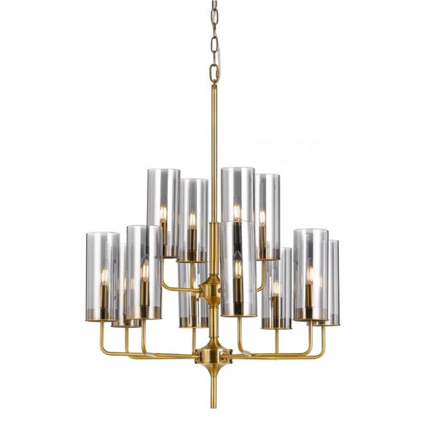 Decaro Contemporary Pendant Hanging Lamp Light Glass Metal Gold Smoke