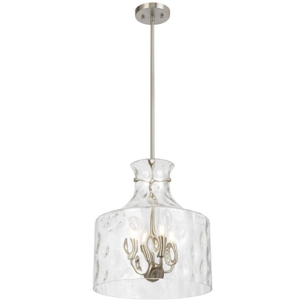 Perron Modern Pendant Hanging Lamp Light Metal Glass Nickel Matte